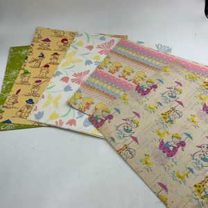 Vintage Wrapping Paper 1960's Misc Patterns Craft Party Etc